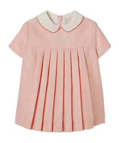 Gucci Pleated Collar Dress In Pink