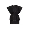 Gucci Pleated Wool Mini Dress In Black