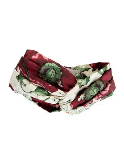 Pre-owned Gucci Pleated Headband In Green/white