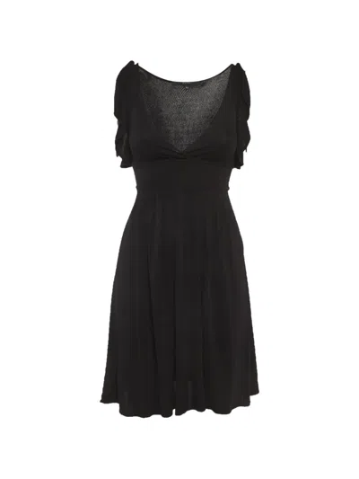 Pre-owned Gucci Pleated Midi Dress In Black