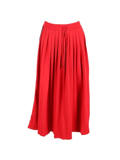 Pre-owned Gucci Pleated Midi Skirt In Red