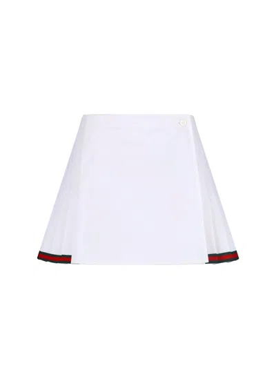 Gucci Pleated Mini Skirt In White