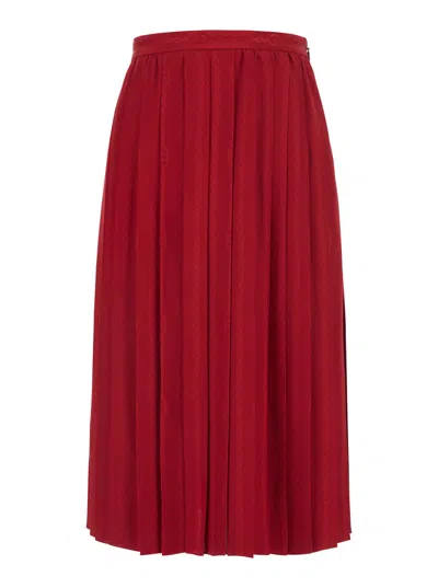 Gucci Pleated Silk Skirt In Multi