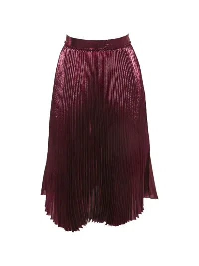 Pre-owned Gucci Plissé Midi Skirt In Red