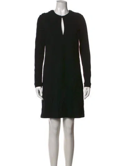 Pre-owned Gucci Plunge Neckline Mini Dress In Black