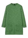 Gucci Textured Cotton Dress Featuring Patch Pockets In Green