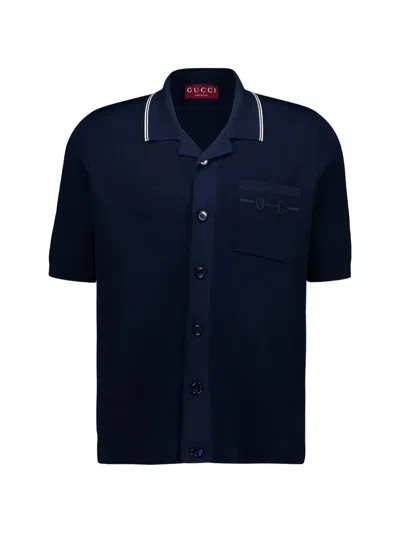 Gucci Pocket Polo Shirt In Blue