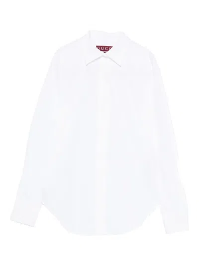 Gucci Point-collar Cotton Shirt In White