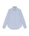 Gucci Point-collar Striped Shirt In Blue