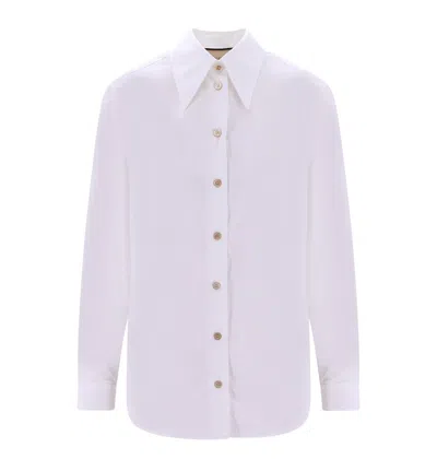 Gucci Pointed Collar Buttoned Shirt In White