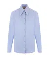 Gucci Pointed-collar Long-sleeve Shirt In Blue