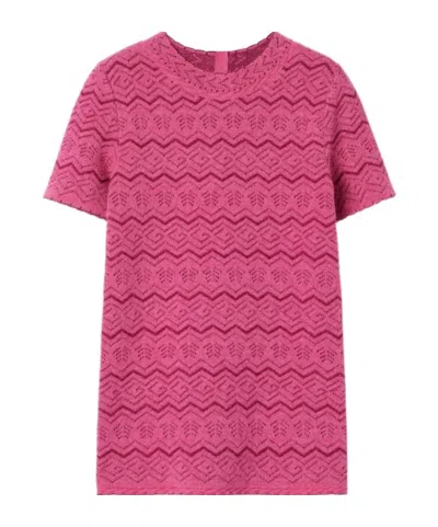 Gucci Pointelle-knit Mini Dress In Pink