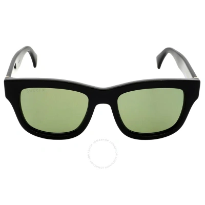 Gucci Polarized Green Square Men's Sunglasses Gg1135s 001 51 In Black / Green