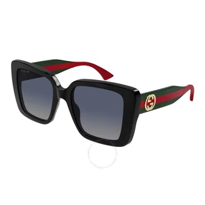 Gucci Polarized Grey Gradient Butterfly Ladies Sunglasses Gg1861s 005 53 In Black