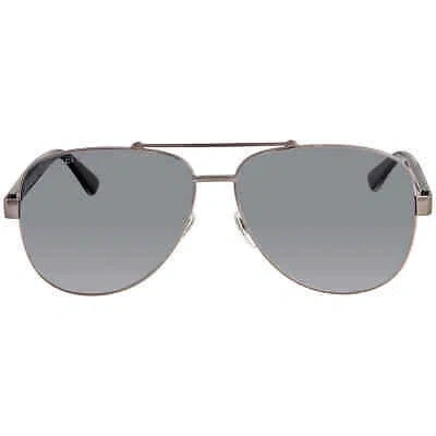 Pre-owned Gucci Polarized Grey Pilot Men's Sunglasses Gg0528s 007 63 Gg0528s 007 63 In Gray