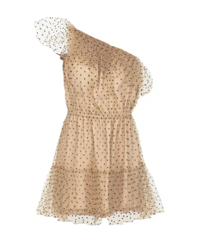 GUCCI GUCCI TULLE OVERLAY ONE-SHOULDER MINIDRESS