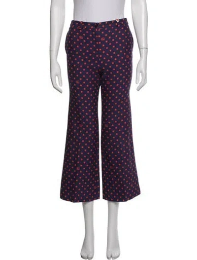 Pre-owned Gucci Polka Dot Print Flared Pants In Purple