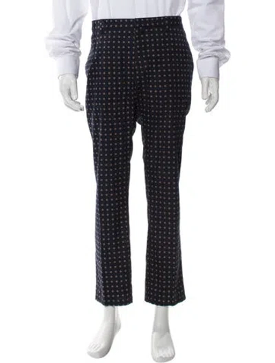 Pre-owned Gucci Polka Dot Print Pants In Blue