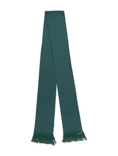 Pre-owned Gucci Polka Dot Print Scarf In Green