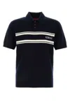 Gucci Short Sleeved Wool And Cashmere Sweater With Polo Neck In Blue
