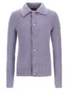 Gucci Cardigan In Brushed Mohair Wool In Blue