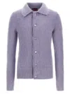 Gucci Cardigan In Brushed Mohair Wool In Purple