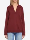 Gucci Women Ultrafine Wool Polo Shirt In Red