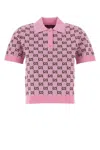 Gucci Jacquard Polo Top Gg Shadow In Pink