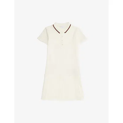 Gucci Kids' Polo Pleated Cotton Dress 4-12 Years New White/mix