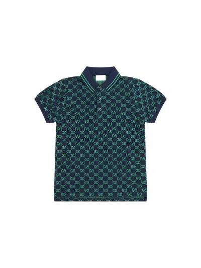Gucci Kids' Polo Shirt For Boy In Green