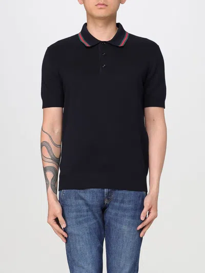 GUCCI GUCCI POLO SHIRT MEN NAVY
