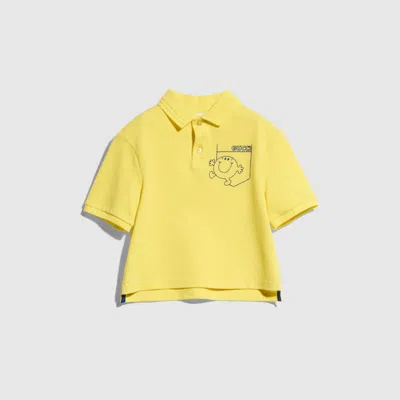 Gucci Babies' Polo Shirt With Embroidery In Yellow