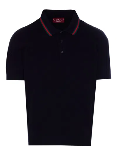Gucci Polo Shirt With Logo In Black