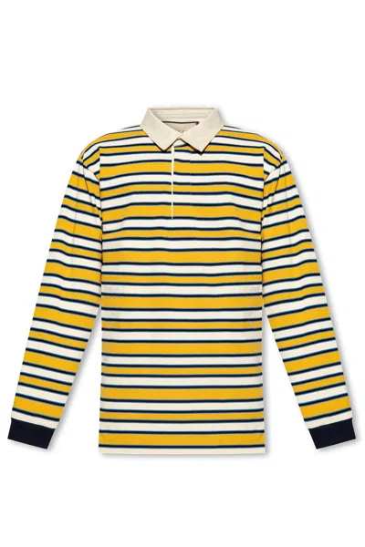 Gucci Cotton Polo Shirt With Striped Motif In Multi