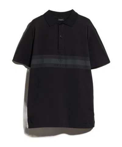 Gucci Logo-print Striped Polo Shirt In Multi