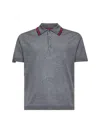 Gucci Grey Knit Web Polo Shirt