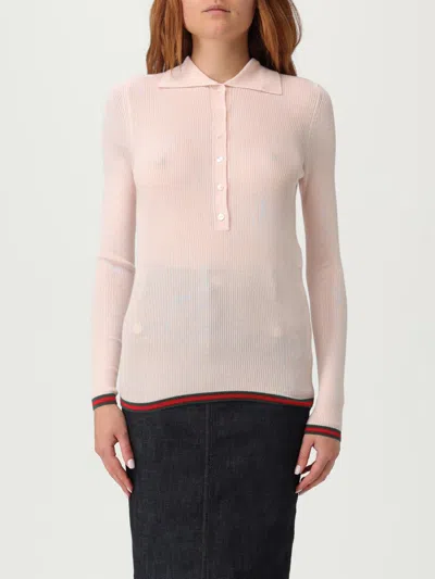 Gucci Light Pink Cashmere Blend Polo Shirt
