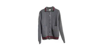 Gucci Polo-collar Cardigan In Gray