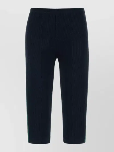 Gucci Polyester Blend Leggings Elastic Waistband Stripes In Black