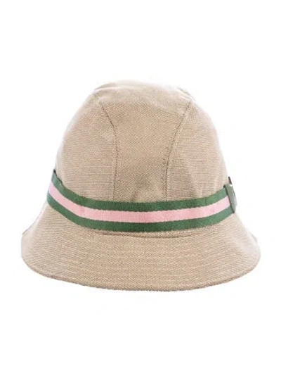 Pre-owned Gucci Polyester Bucket Hat In Neutrals