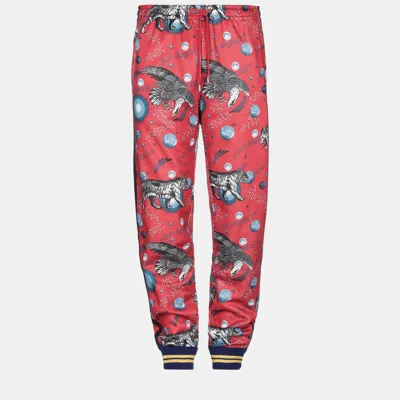 Pre-owned Gucci Polyester Trousers 3xl In Red