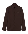 Gucci Polyester Twill Shirt With Horsebit In Brown