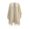 Gucci Gg-pattern Fringe Cape In Neutral