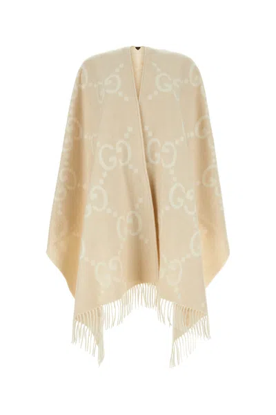 Gucci Gg Wool Poncho In White