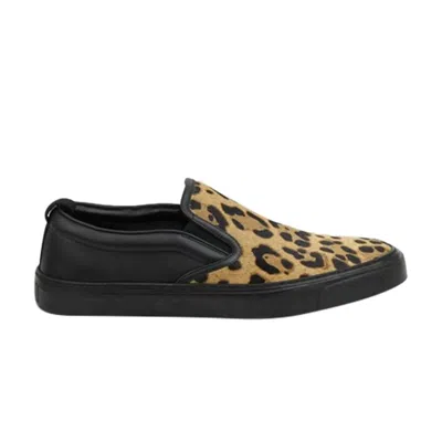 Pre-owned Gucci Pony Hair Slip On 'leopard Print' | Brown | Men's Size 4.5