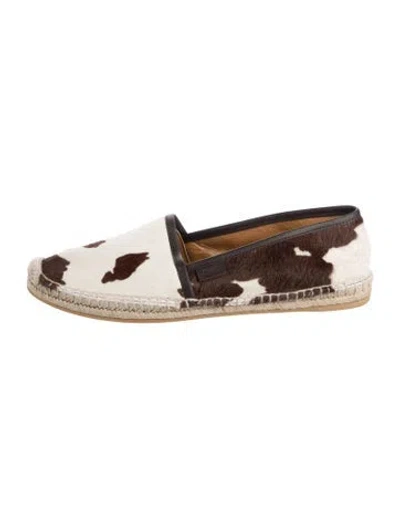 Pre-owned Gucci Ponyhair Animal Print Espadrilles In Brown