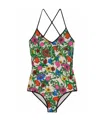 Gucci Pop Flora Print Swimsuit In Multicolor