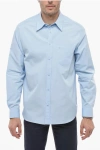 GUCCI POPELINE COTTON SHIRT WITH COVERED BUTTONS