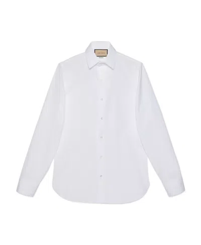 Gucci Poplin Long-sleeve Shirt In White