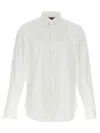 Gucci White Shirt With Pointed Collar And Bee Embroidery In Cotton Stretch Man In White